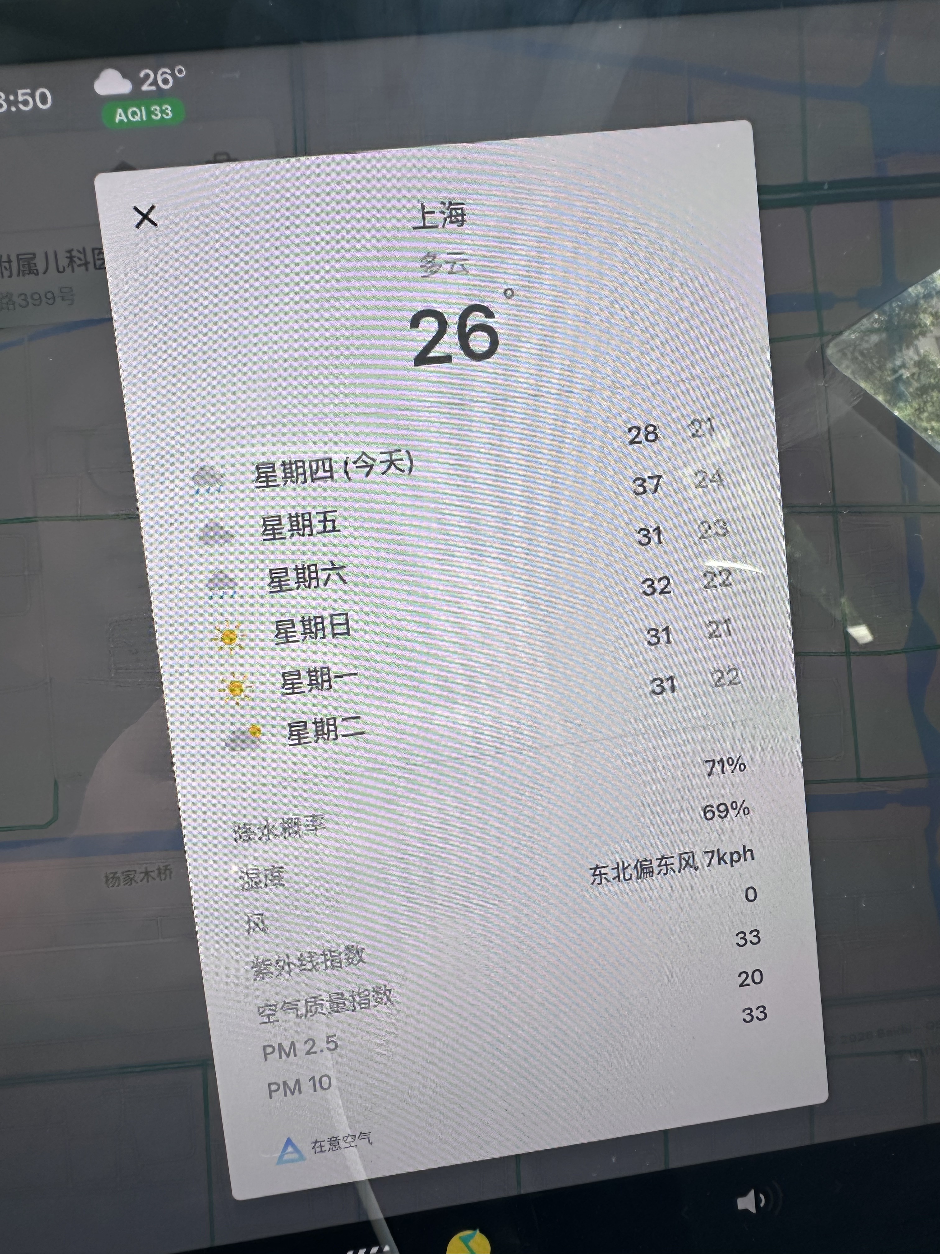 车机自带的天气真的不靠谱
上海今天最高28度明天最高37度
其他天气app明天最高都是30度
特斯拉选的都是什么货色 - 图片 3