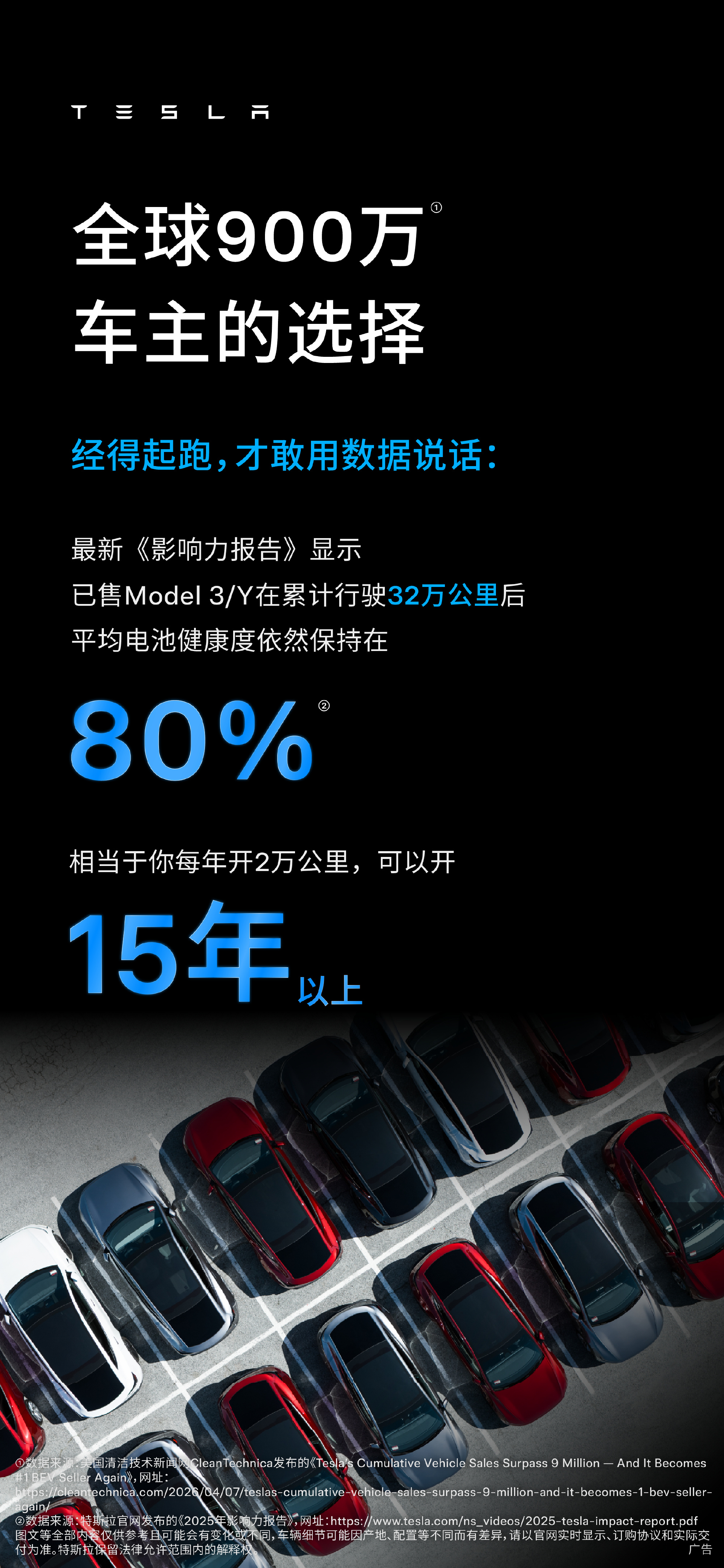 新能源车你能接受开多少年？特斯拉：15年以上
电车究竟能开多少年？🤔
5年一换追求新鲜感？
还是稳稳当当开十年以上？
甚至想一直开到车辆本身无法使用为止？
	
特斯拉官方给出参考：年均2万公里，可使 - 图片 2