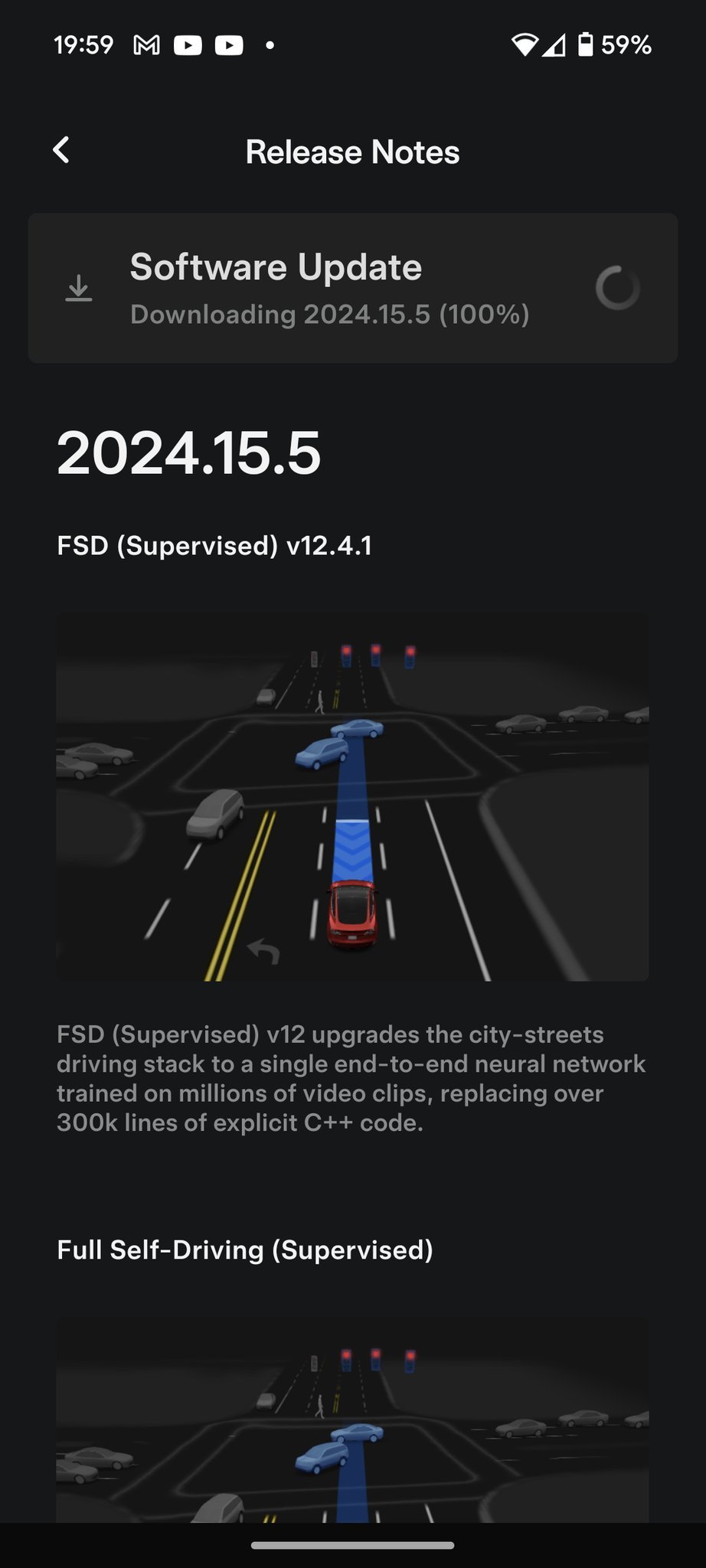 特斯拉 FSD 12.4.1 开始向外部车主推送，此次更新首次弃用方向盘扭力驾驶员状态监测，改由摄像头监测。

在表示 FSD 运行状态的图标和电池图标中间新增了一个摄像头监测状态的绿色状态灯，这个设 - 图片 1