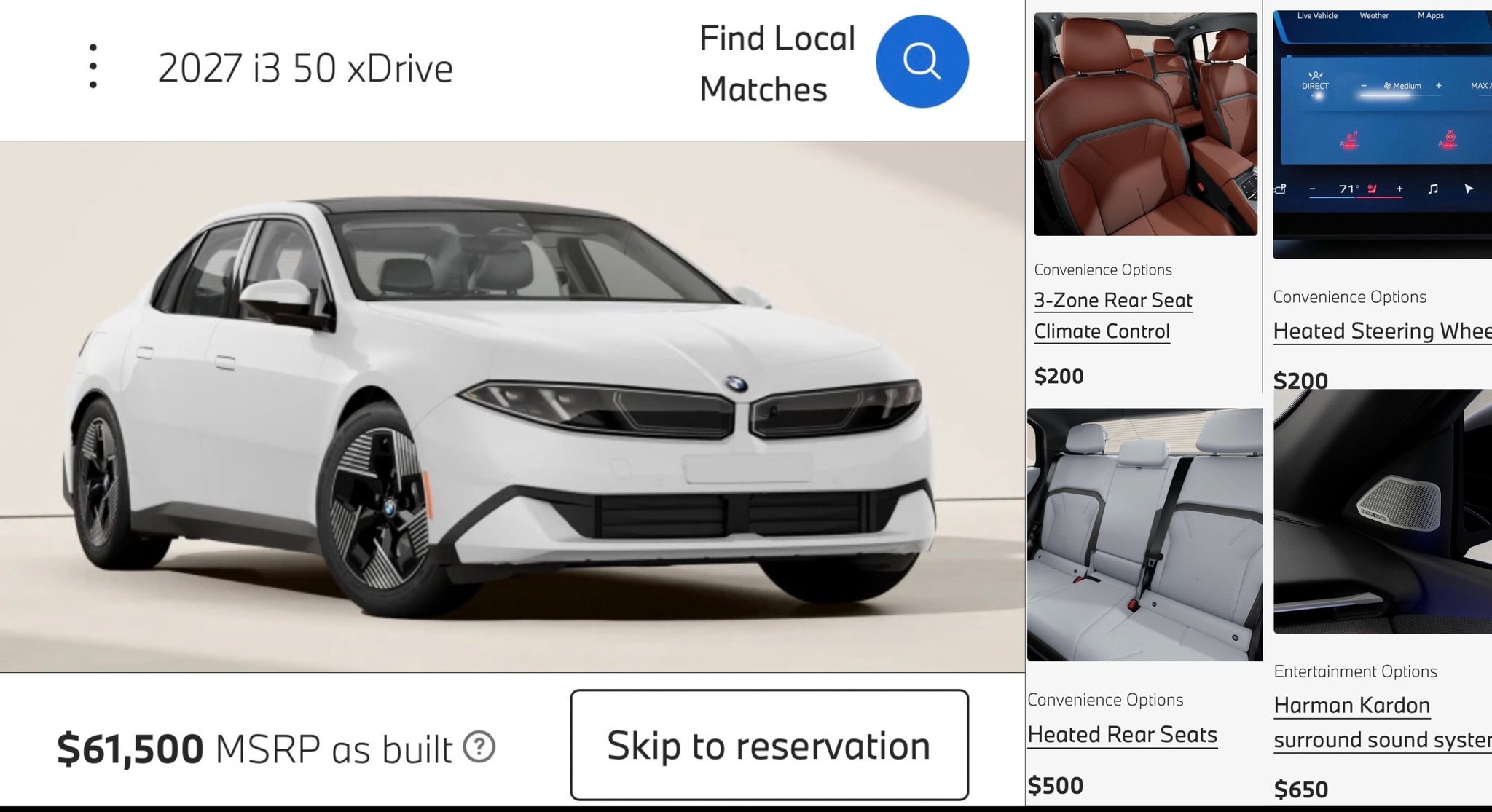 宝马在美国为全新 i3 50 xDrive 卖60000美金然后

• 加热方向盘：$200 
• 三区空调控制：$200
• 加热后排座椅：$500

然后外观还丑的不行。。。
就这、这种竞争对手， - 图片 1