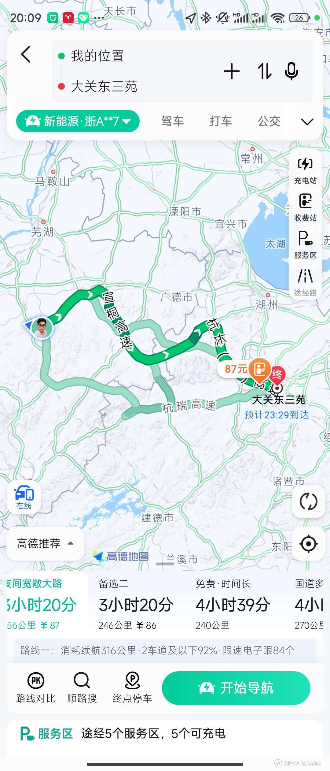 表显378流浪了1.2万公里,穿越过400公里罗布泊,和大家分享一个减缓长途焦虑的小技巧,
高德导航中有新能源导航,上滑就能看到坡度多少公里,再地点转换下就能得到下坡路,下图的意思就是这段路程上坡30 - 图片 1