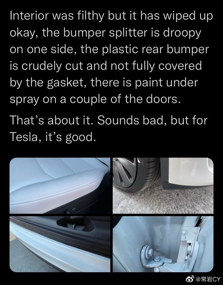 这可能是美国特斯拉车主的内心标准写照。

Snazzy Labs的创始人Quinn Nelson，最近把自己的Model 3升级成了Model Y，为此他在推特上连发了十几条内容，来抱怨新车的质量问题 - 图片 2