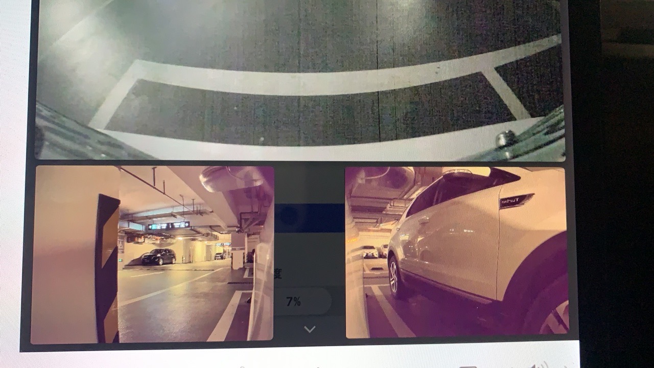 今天试了一下垂直泊车，升级完2021.36版本的model3在这个位置前后倒腾好几下的情况下 比较完美地停进了转角车位，前不突出，后没撞限位桩，左右距离基本一致，中间有三次提示看见行人，暂停泊车，最终 - 图片 1