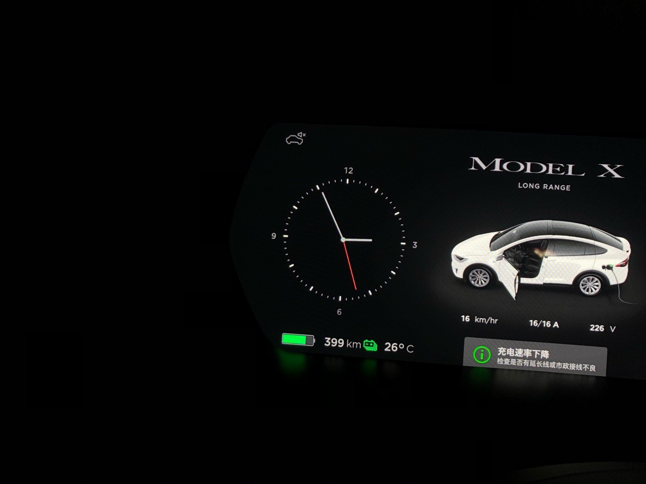 220 家冲 ，model3 24km/h ，modelx 只有16还显示速率下降，中间还停止充电过，什么情况 - 图片 1