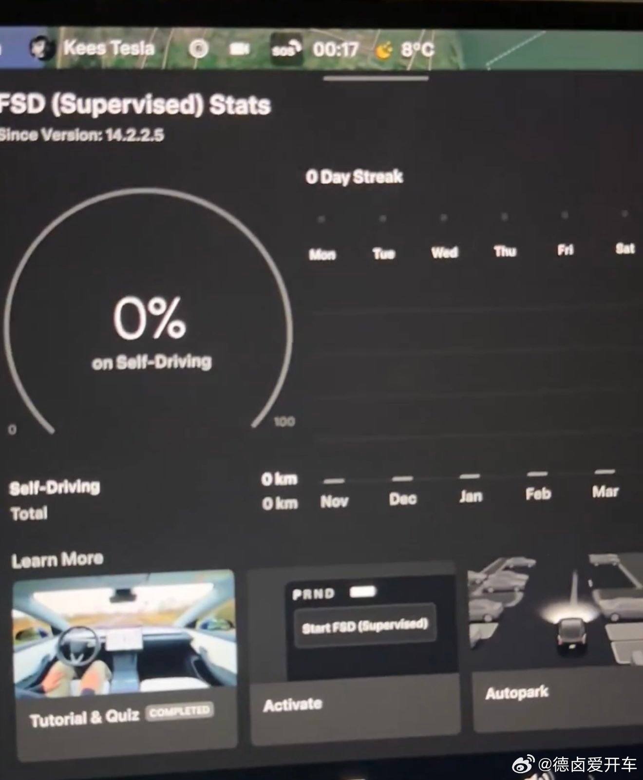 特斯拉 FSD 监督版正式在荷兰市场推送，
启用之前用户需在车机观看视频并测试，
订阅价格99欧元/月、买断7500欧元，
目前荷兰FSD监督版版本为v14.2.2.5，
车机比其他地区多了一个FSD - 图片 2