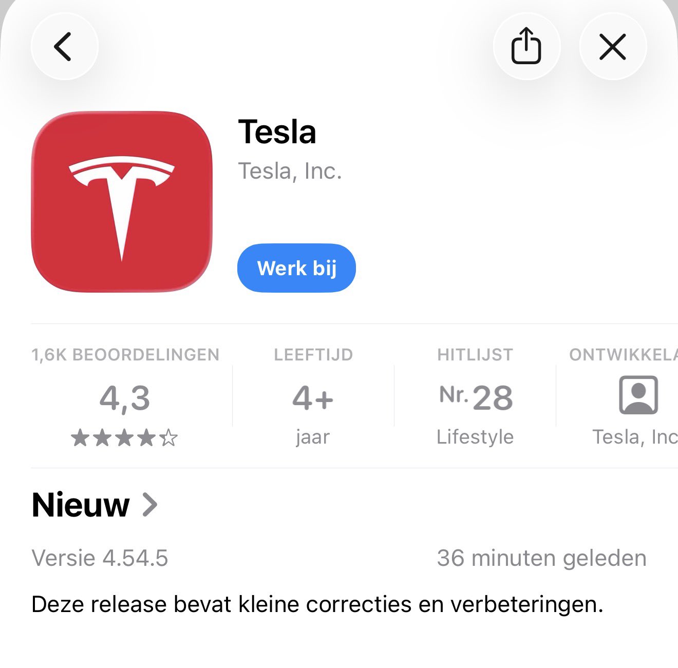 【更新提醒】特斯拉应用程序版本 4.54.5 正在逐步发布。此次更新包含小幅修复和性能提升。#特斯拉 #应用更新 - 图片 1